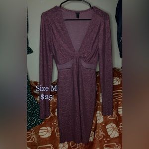 long sleeve dress, cut out on side